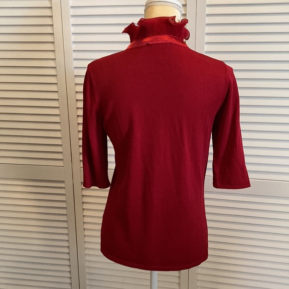 Deep Red Ruffle blouse - Picture 4 of 7
